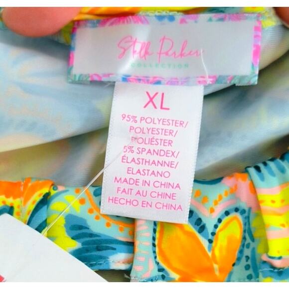 Stella Parker Sundress Women's Sz XL Multicolor Tropical Sleeveless Side Pockets - Picture 2 of 16